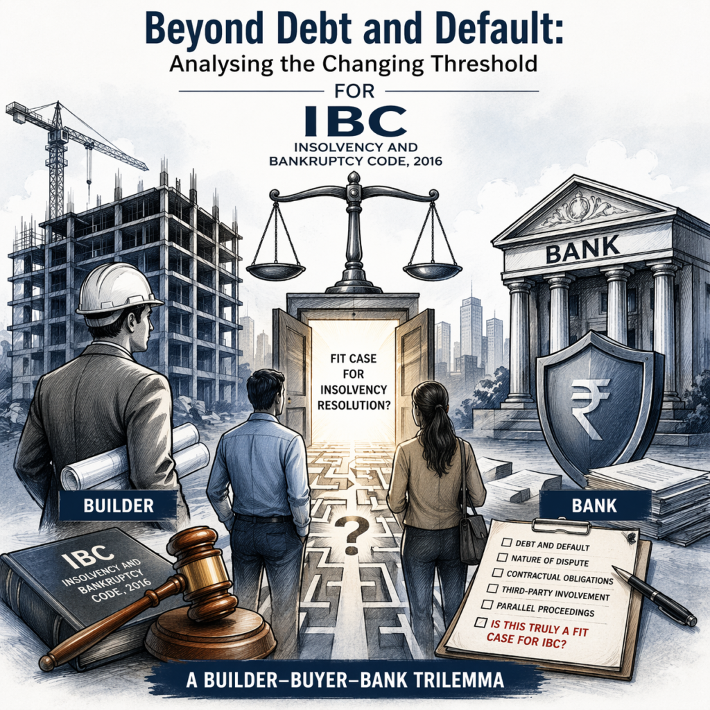 Beyond Debt and Default: Analysing the Changing Threshold for IBC in a Builder-Buyer-Bank Trilemma
