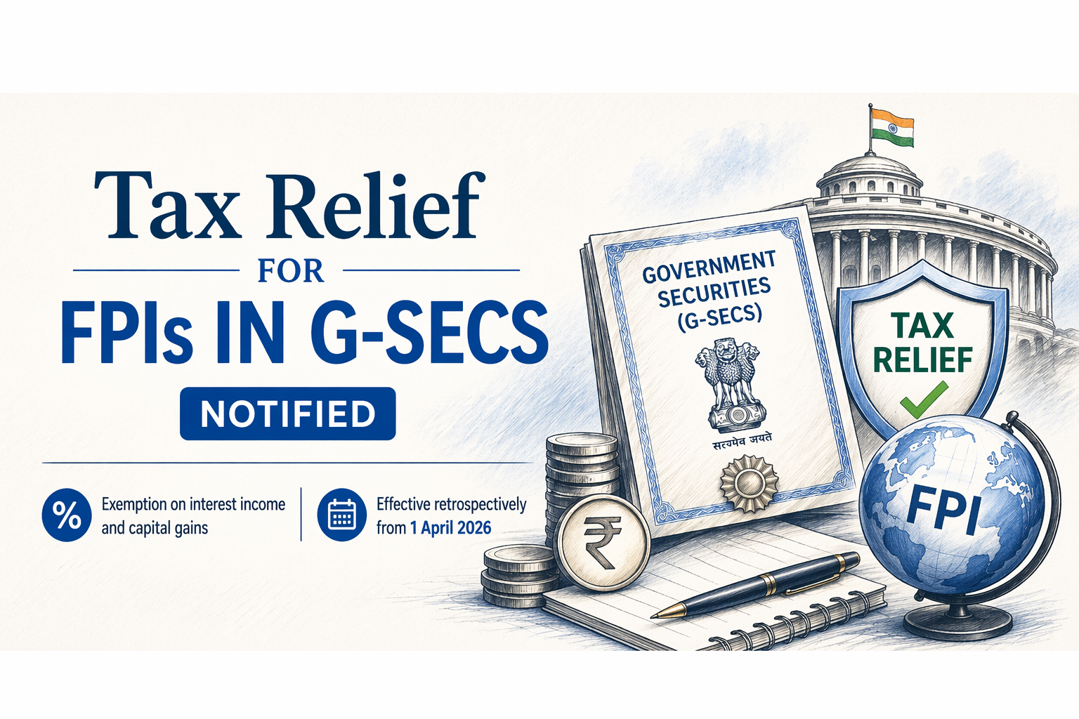 Tax Relief for FPIs in G-Secs Notified
