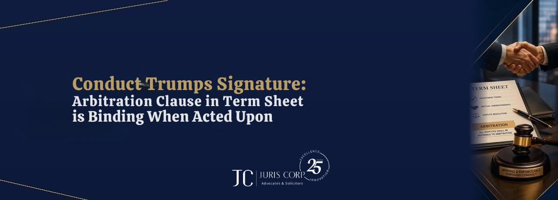 Conduct trumps signature Arbitration clause in term sheet is binding when acted upon